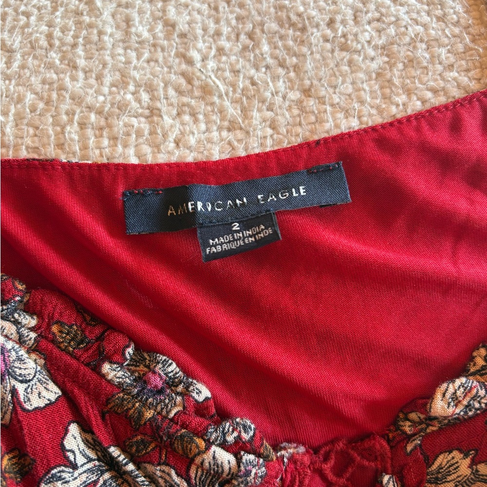 American Eagle Outfitters Boho Cottagecore Floral Jumpsuit with Flare Leg. 2 - Picture 11 of 13